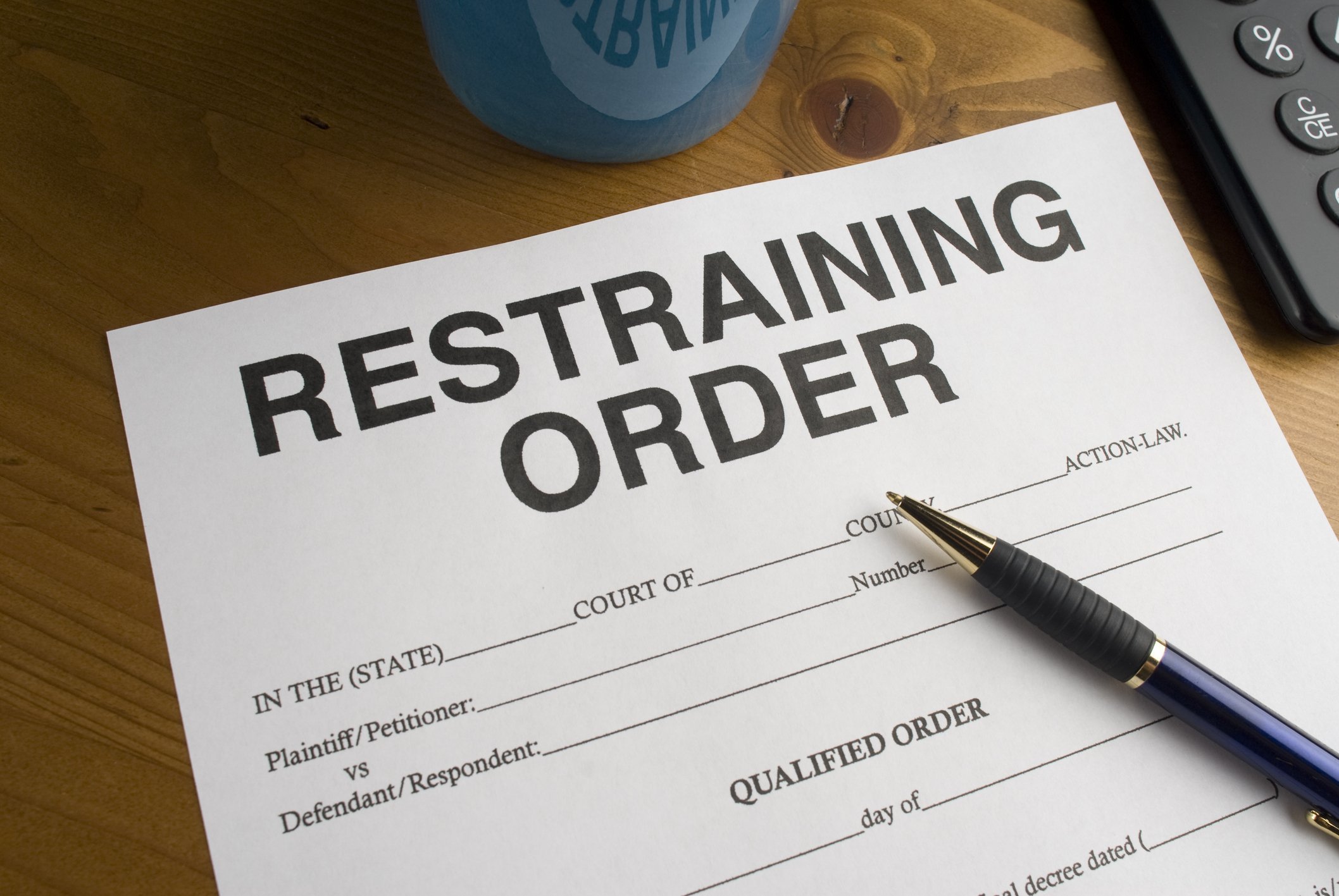 Restraining order on sale